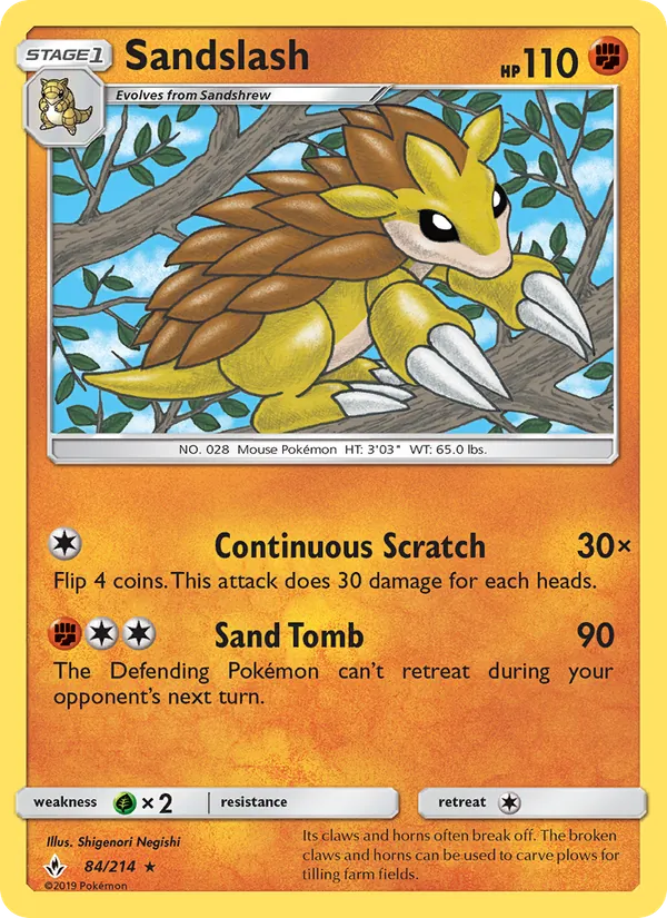 Sandslash - Unbroken Bonds Pokemon Card