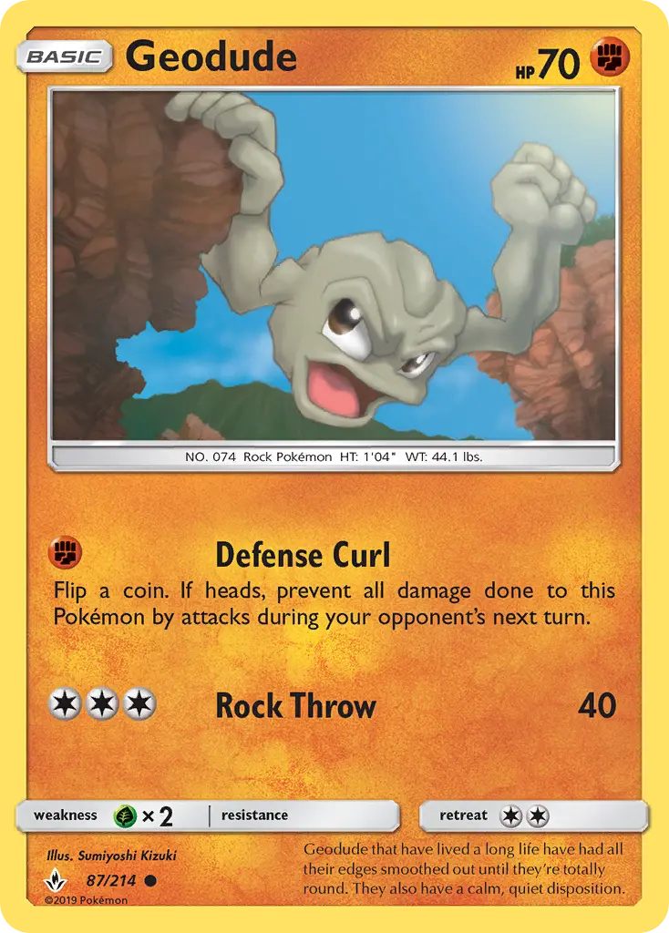 Geodude - Unbroken Bonds Pokemon Card