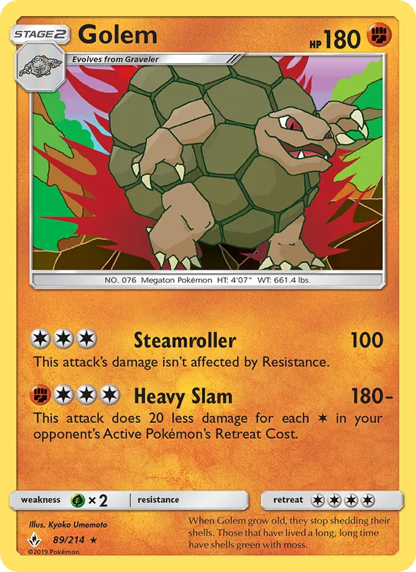 Golem - Unbroken Bonds Pokemon Card