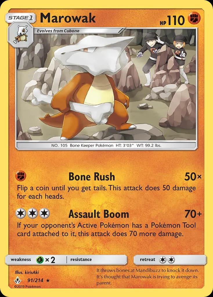 Marowak - Unbroken Bonds Pokemon Card