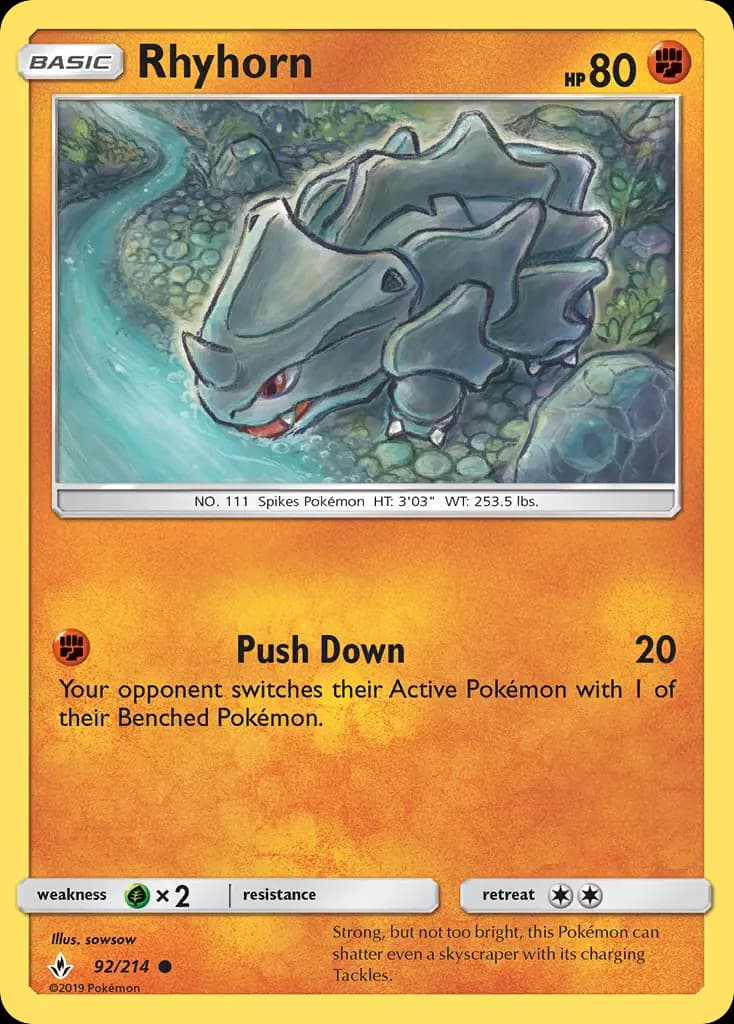 Rhyhorn - Unbroken Bonds Pokemon Card