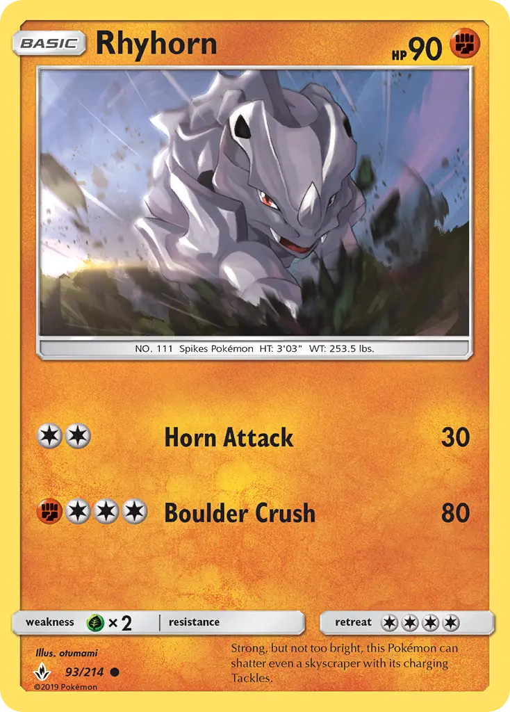 Rhyhorn - Unbroken Bonds Pokemon Card