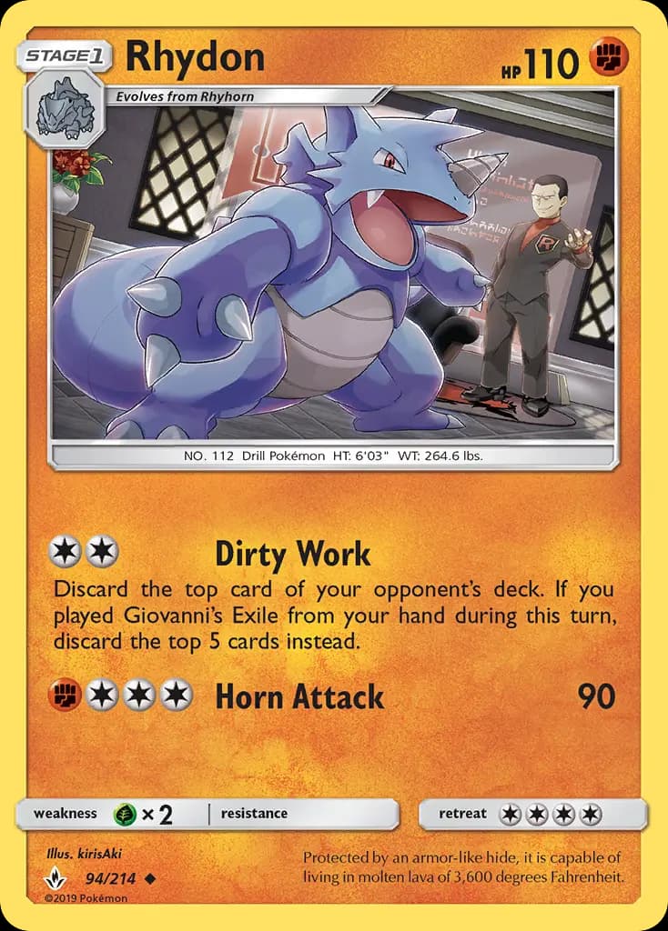Rhydon - Unbroken Bonds Pokemon Card