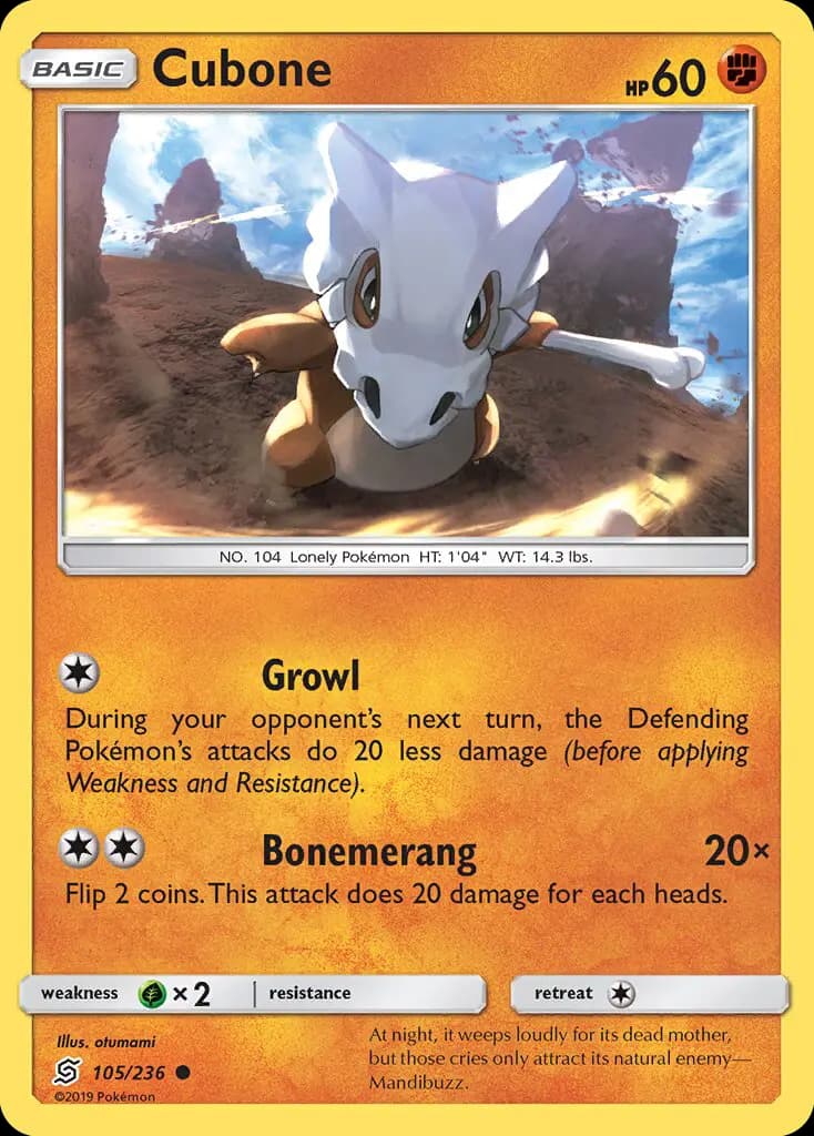 Cubone - Unified Minds Pokemon Card