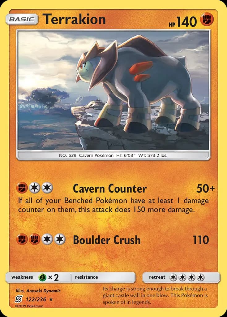 Terrakion - Unified Minds Pokemon Card