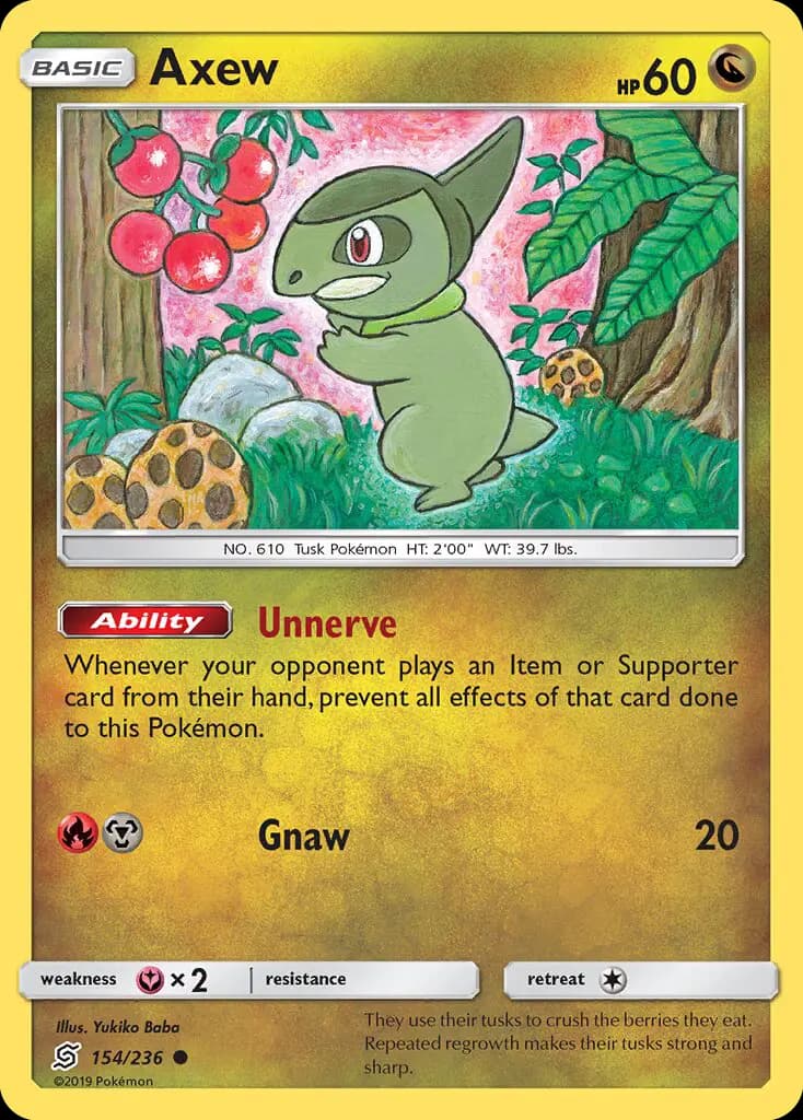 Axew - Unified Minds Pokemon Card
