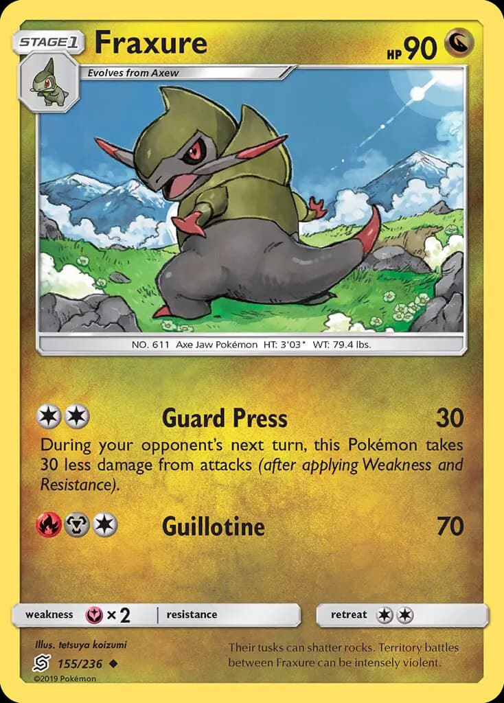 Fraxure - Unified Minds Pokemon Card