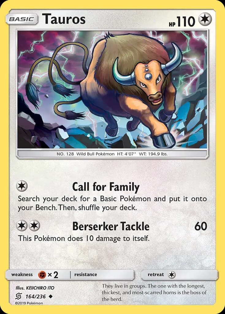 Tauros - Unified Minds Pokemon Card