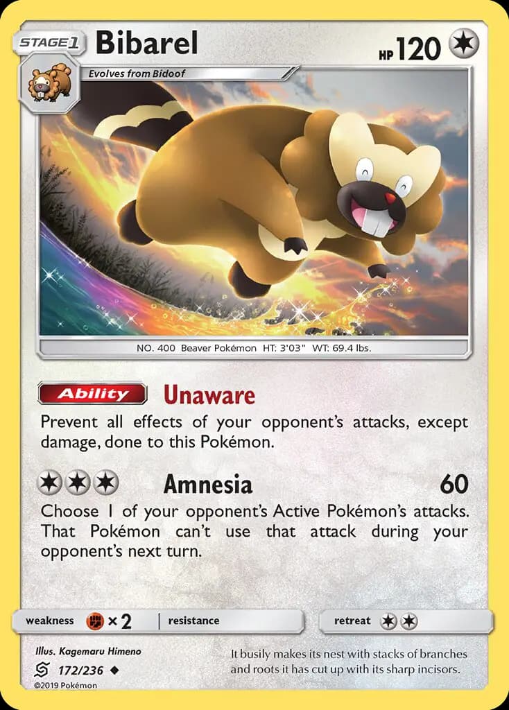 Bibarel - Unified Minds Pokemon Card