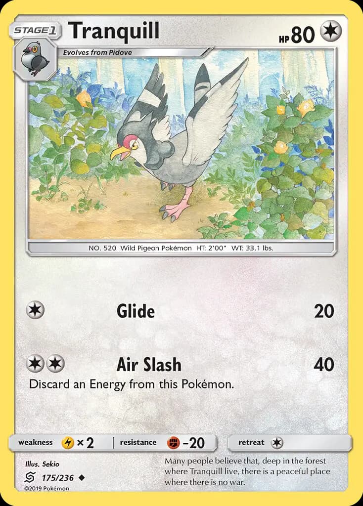 Tranquill - Unified Minds Pokemon Card
