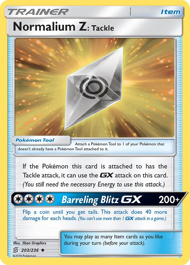 Normalium Z: Tackle - Unified Minds Pokemon Card