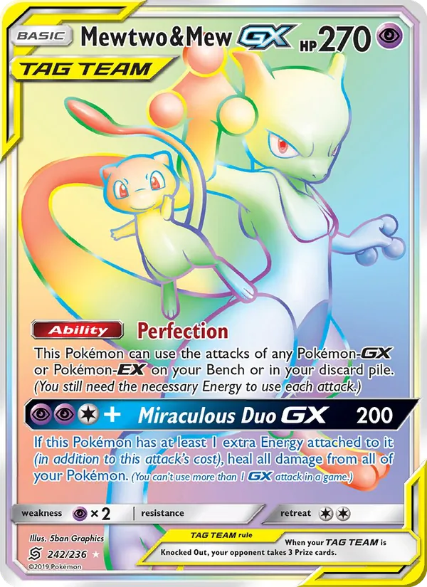 Mewtwo & Mew GX - Unified Minds Pokemon Card