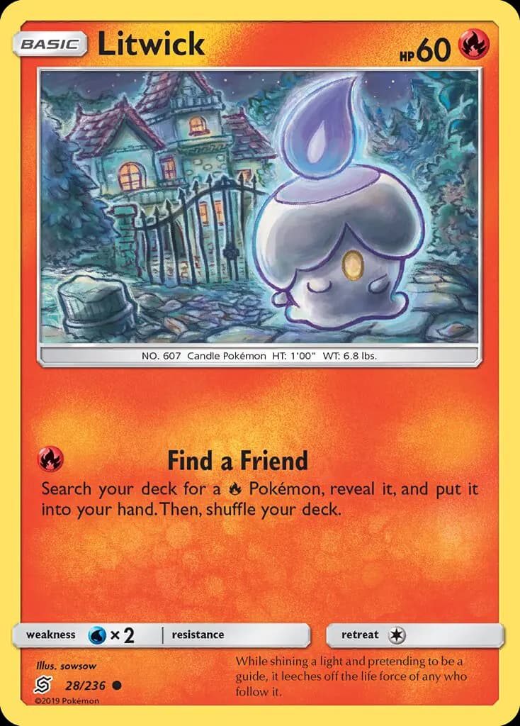 Litwick - Unified Minds Pokemon Card