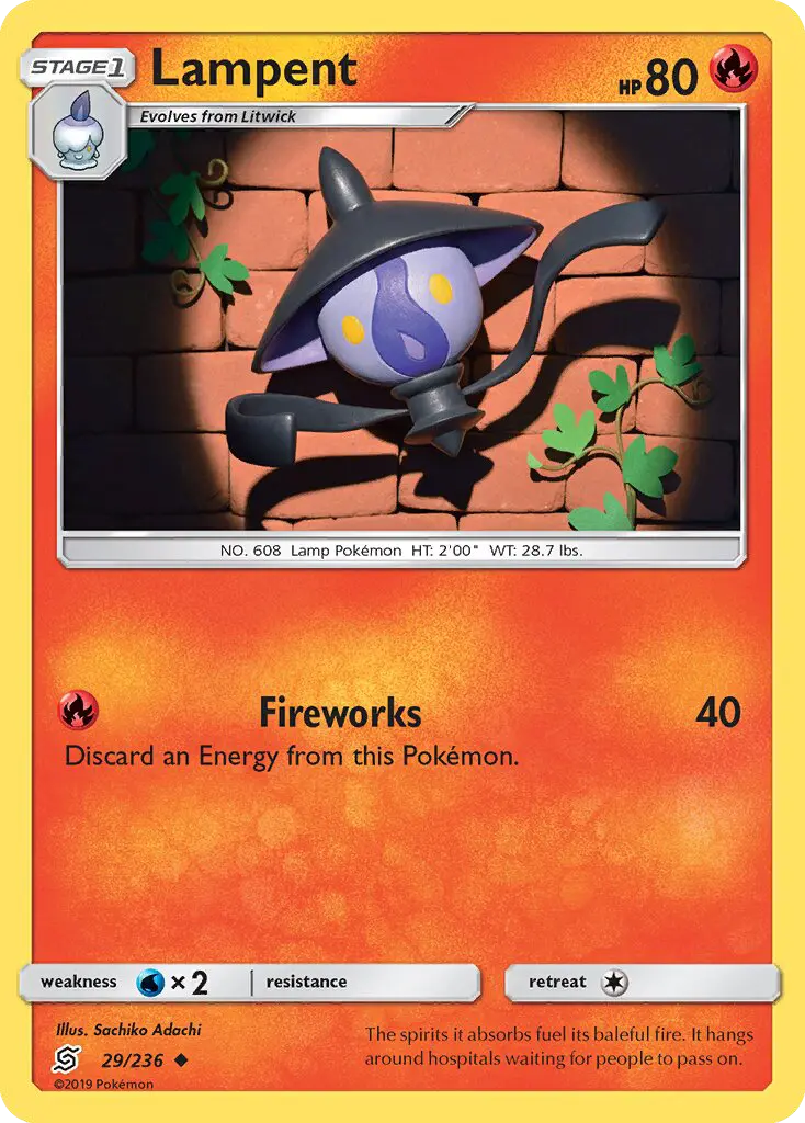 Lampent - Unified Minds Pokemon Card