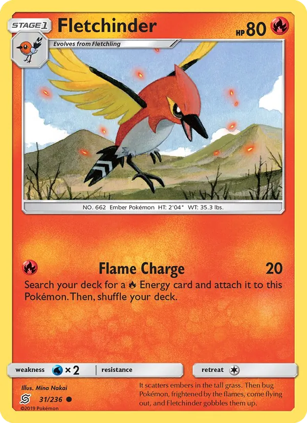 Fletchinder - Unified Minds Pokemon Card