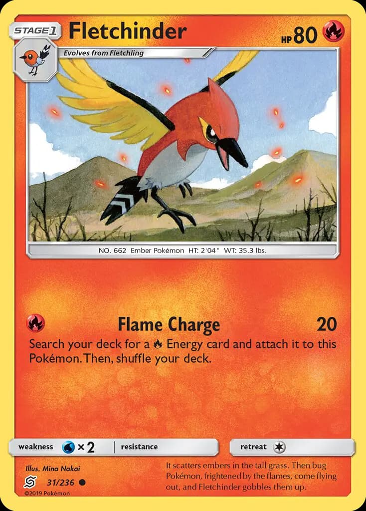 Fletchinder - Unified Minds Pokemon Card