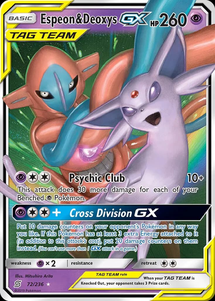 Espeon & Deoxys GX - Unified Minds Pokemon Card