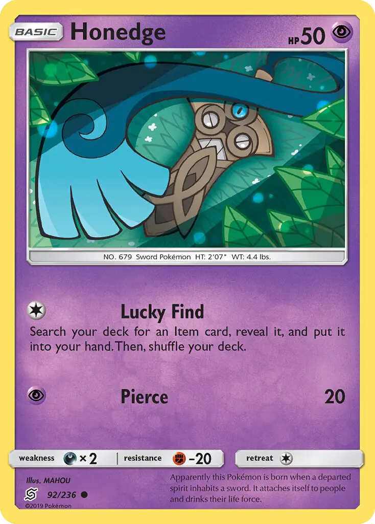 Honedge - Unified Minds Pokemon Card