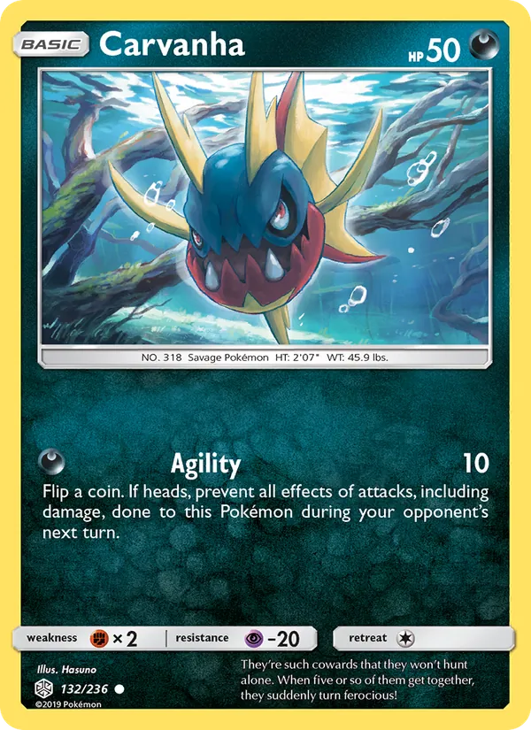 Carvanha - Cosmic Eclipse Pokemon Card