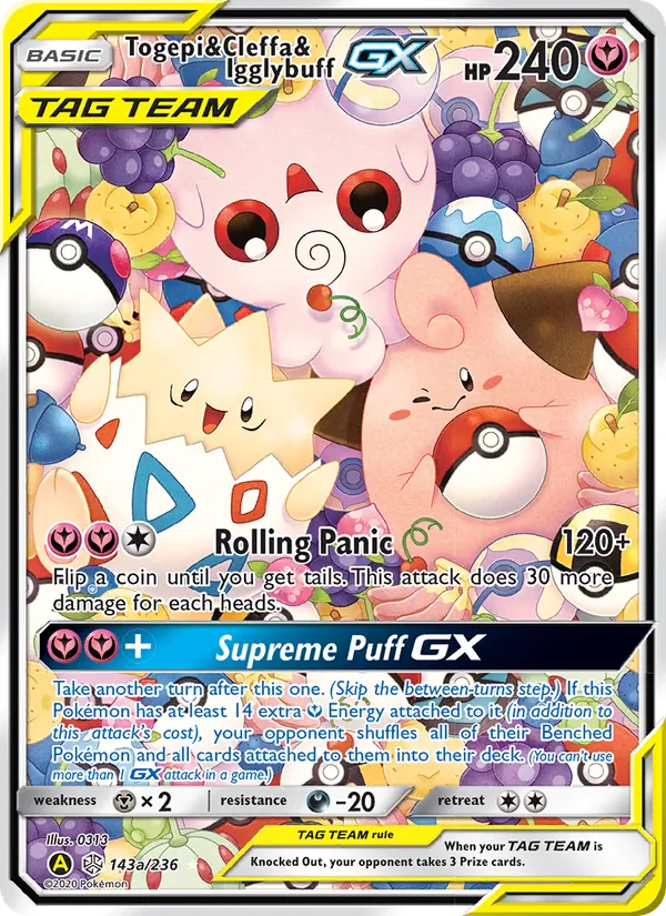 Togepi & Cleffa & Igglybuff GX - Cosmic Eclipse Pokemon Card
