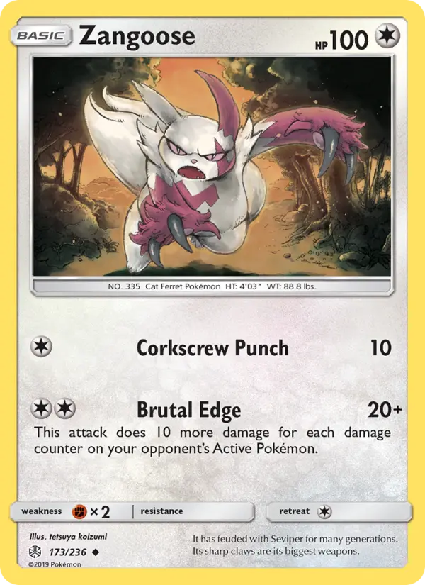 Zangoose - Cosmic Eclipse Pokemon Card