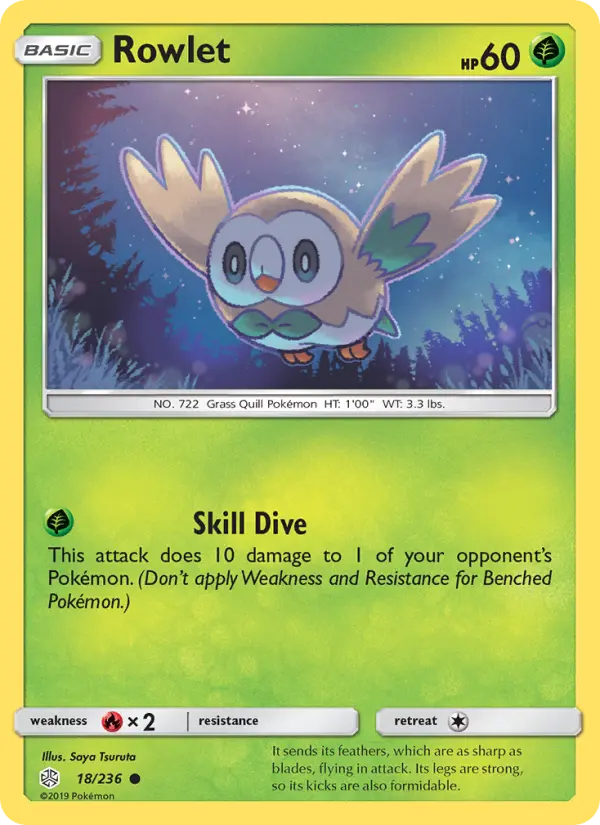 Rowlet - Cosmic Eclipse Pokemon Card