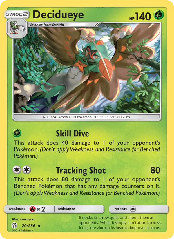 Decidueye - Cosmic Eclipse Pokemon Card