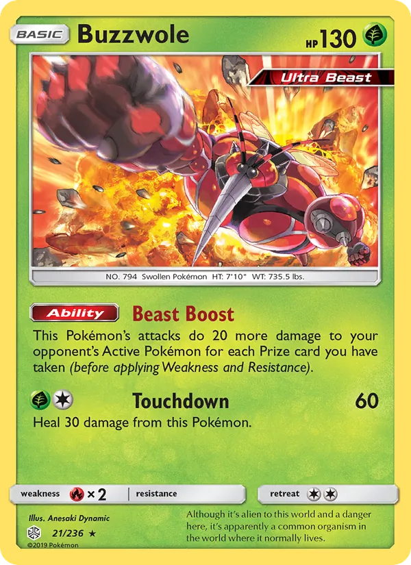 Buzzwole - Cosmic Eclipse Pokemon Card