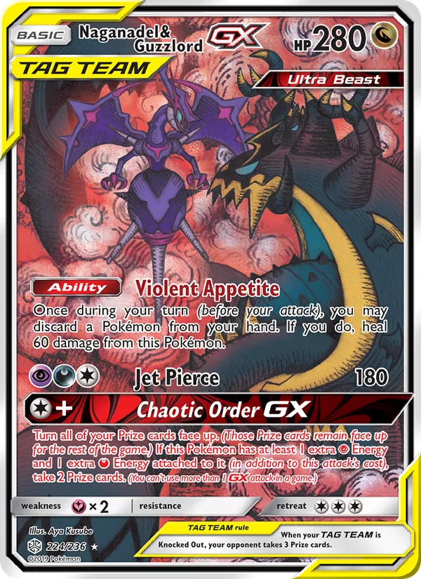 Naganadel & Guzzlord GX - Cosmic Eclipse Pokemon Card