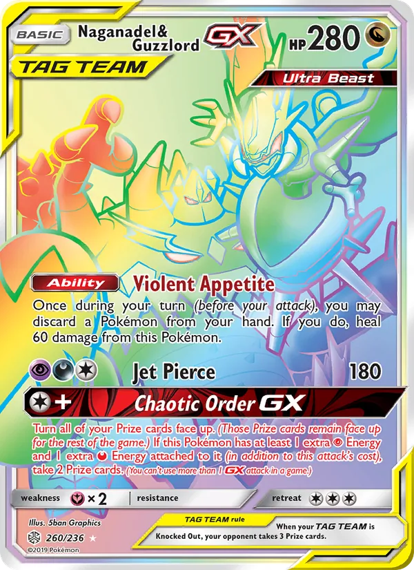 Naganadel & Guzzlord GX - Cosmic Eclipse Pokemon Card