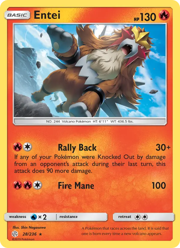 Entei - Cosmic Eclipse Pokemon Card