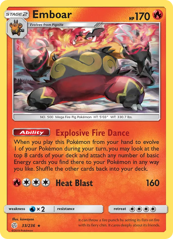 Emboar - Cosmic Eclipse Pokemon Card