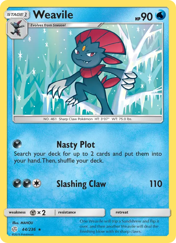 Weavile - Cosmic Eclipse Pokemon Card