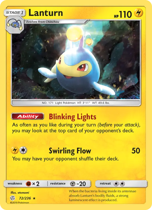 Lanturn - Cosmic Eclipse Pokemon Card