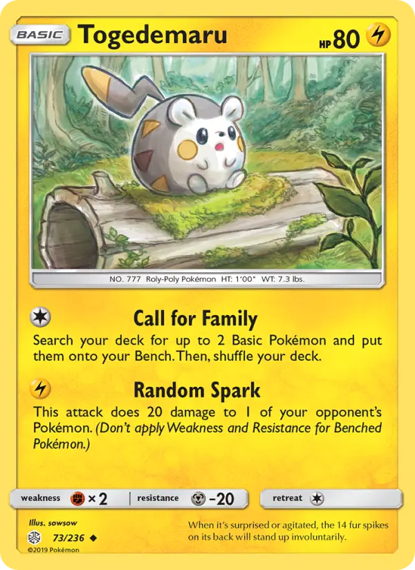 Togedemaru - Cosmic Eclipse Pokemon Card