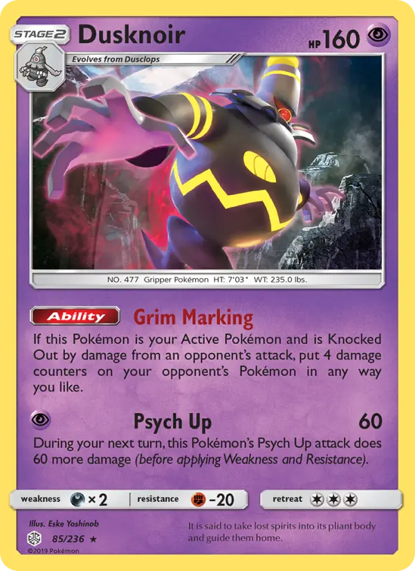 Dusknoir - Cosmic Eclipse Pokemon Card