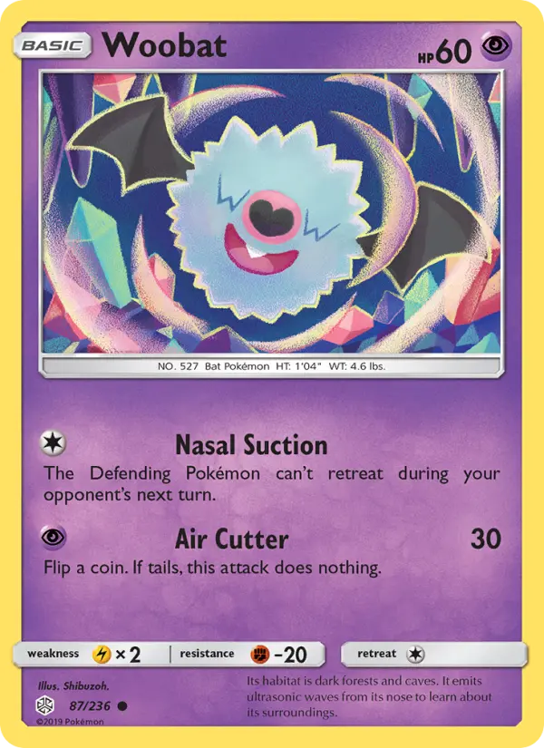 Woobat - Cosmic Eclipse Pokemon Card