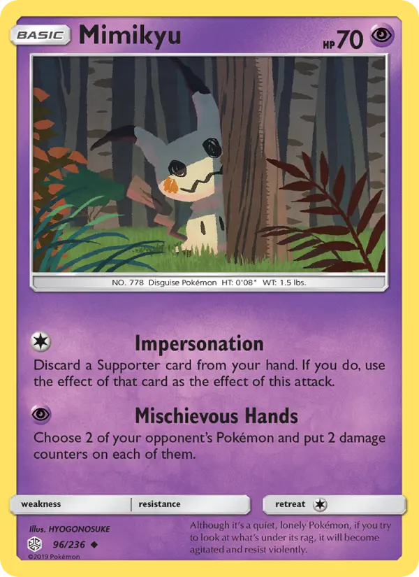Mimikyu - Cosmic Eclipse Pokemon Card