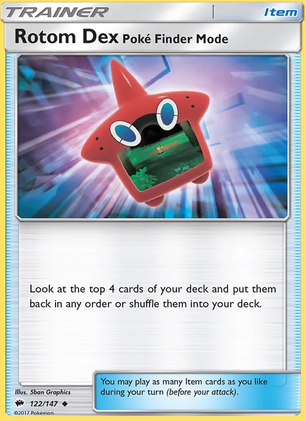 Rotom Dex—Poké Finder Mode - Burning Shadows Pokemon Card