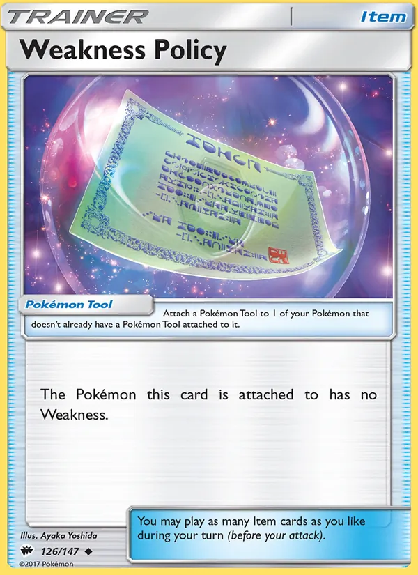 Weakness Policy - Burning Shadows Pokemon Card