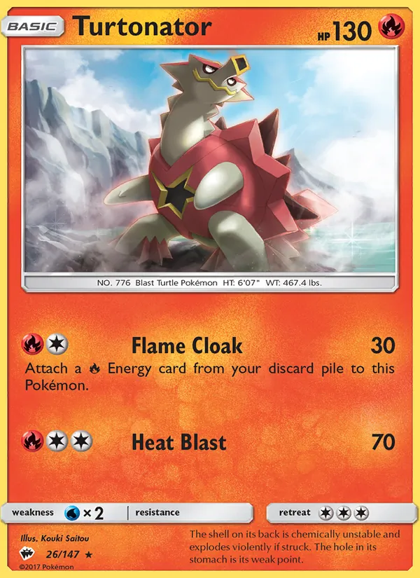 Turtonator - Burning Shadows Pokemon Card