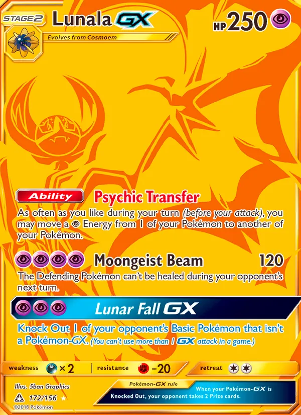 Lunala GX - Ultra Prism Pokemon Card