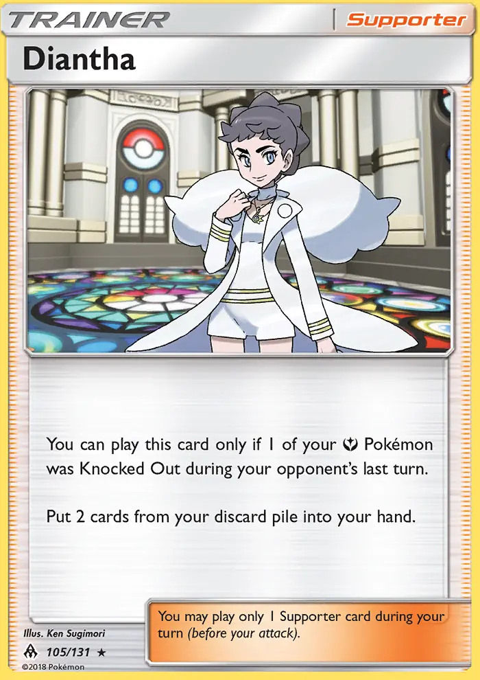 Diantha - Forbidden Light Pokemon Card