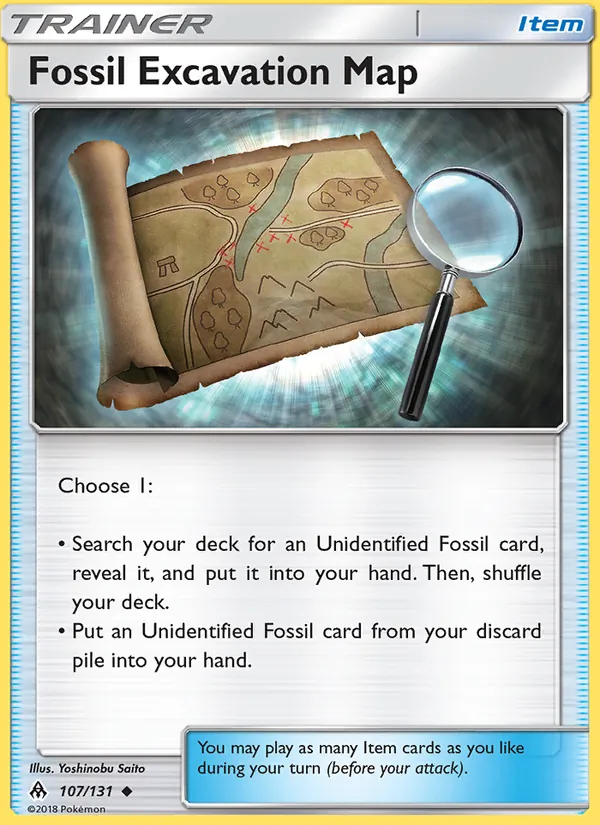 Fossil Excavation Map - Forbidden Light Pokemon Card