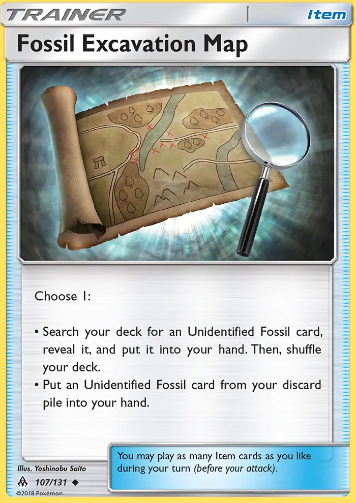Fossil Excavation Map - Forbidden Light Pokemon Card