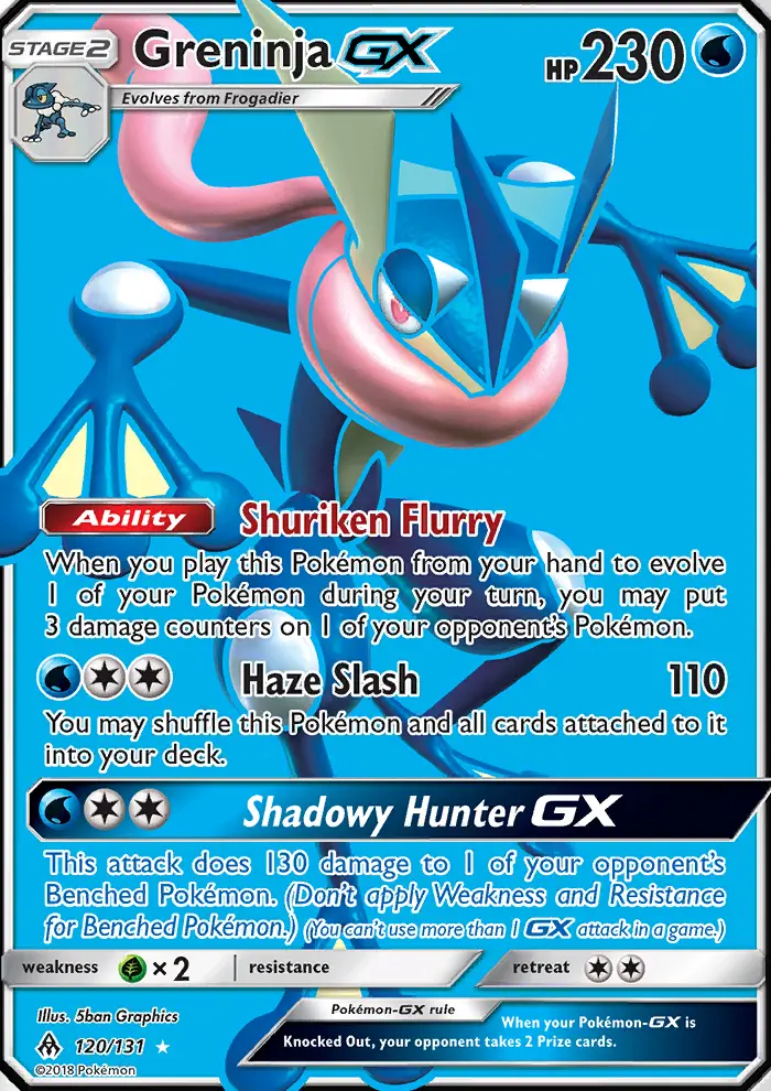 Greninja GX - Forbidden Light Pokemon Card