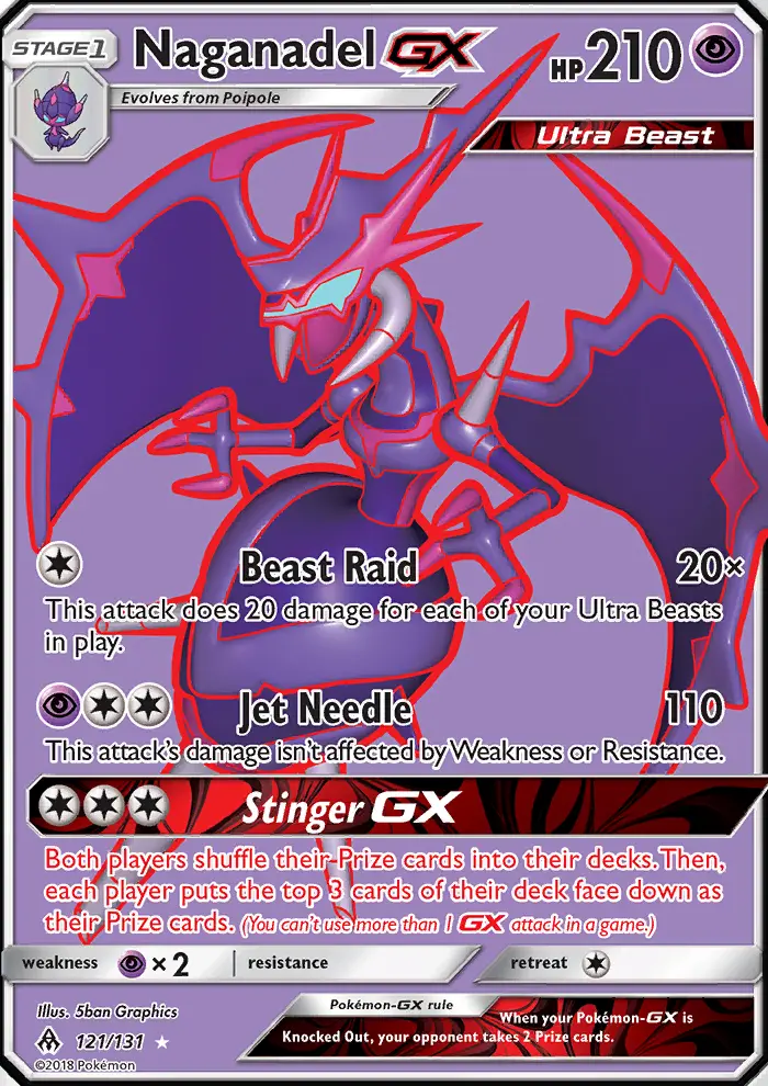 Naganadel GX - Forbidden Light Pokemon Card
