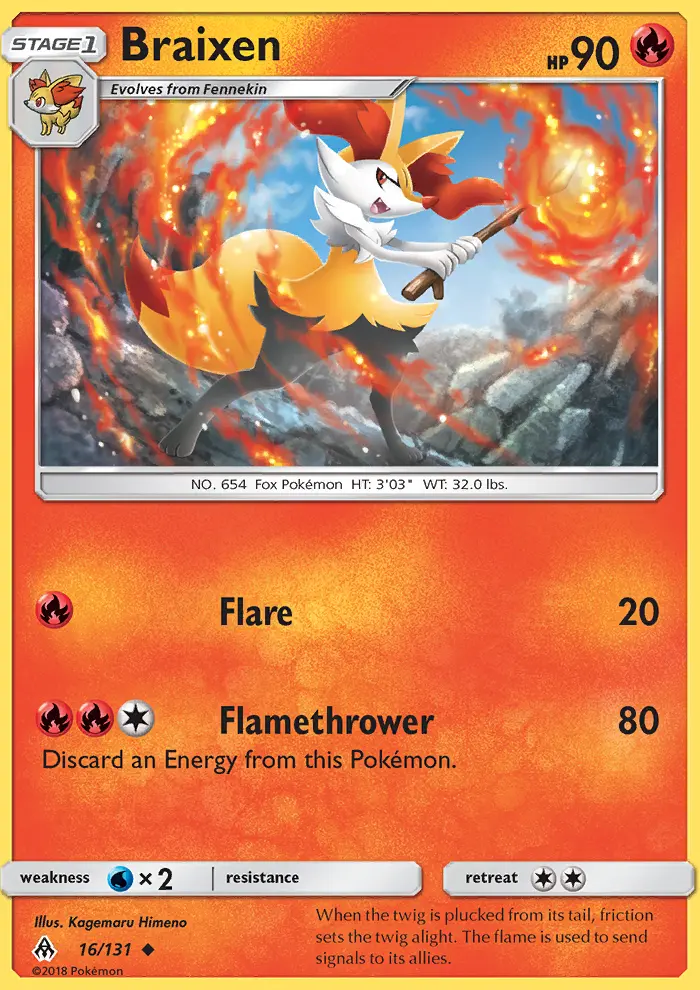 Braixen - Forbidden Light Pokemon Card