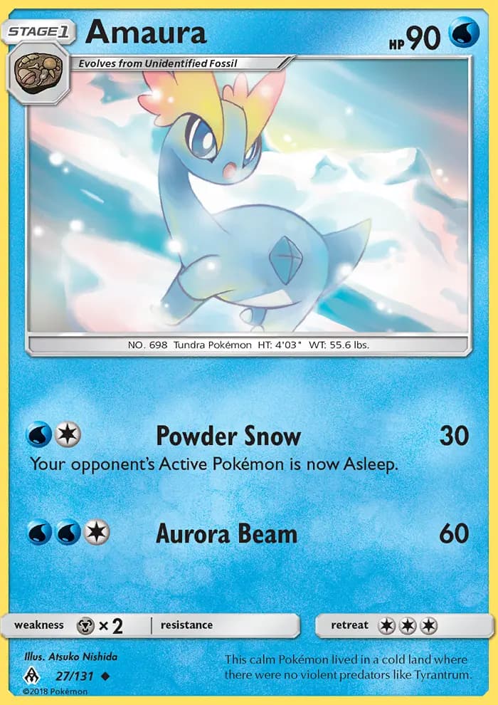 Amaura - Forbidden Light Pokemon Card