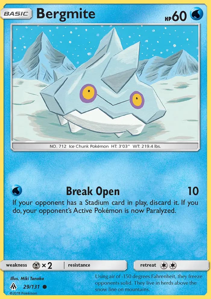 Bergmite - Forbidden Light Pokemon Card